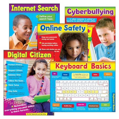 Trend Enterprises Technology (Primary) Learning Charts Combo Pack, Set of 5 T38961